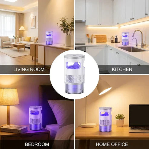 Last 50%off Indoor Flying Insect Trap with UV Light and Suction Fan, Plug-In Bug Catcher for Home, Kitchen, Bedroom and Office