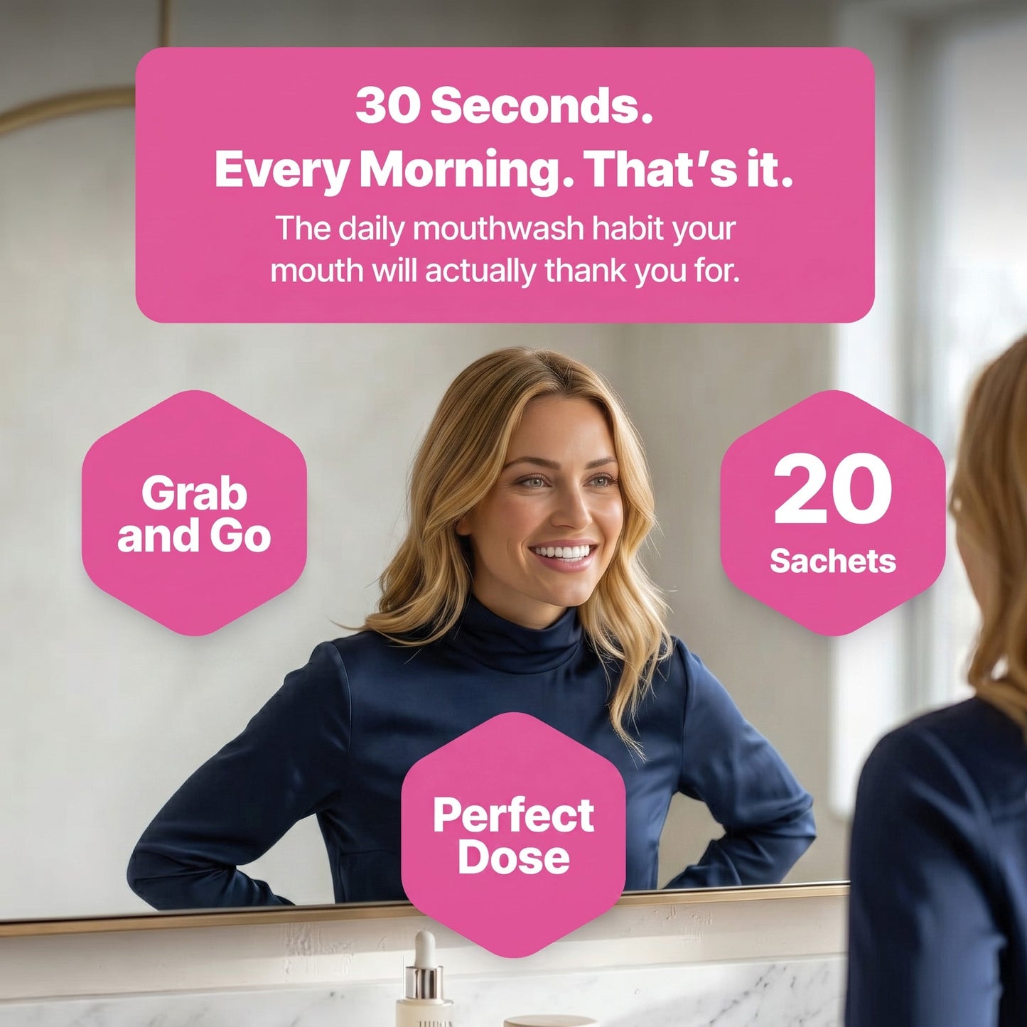 Purple Color Correcting Mouthwash Packets | Instant Teeth Whitening & Enamel Safe