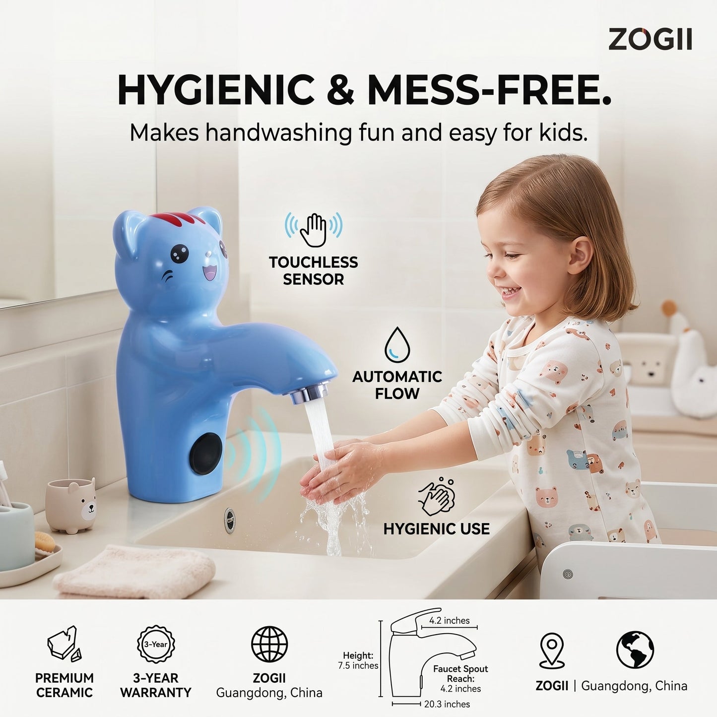 Cute Cat Touchless Sensor Faucet – Make Handwashing Fun for Kids!