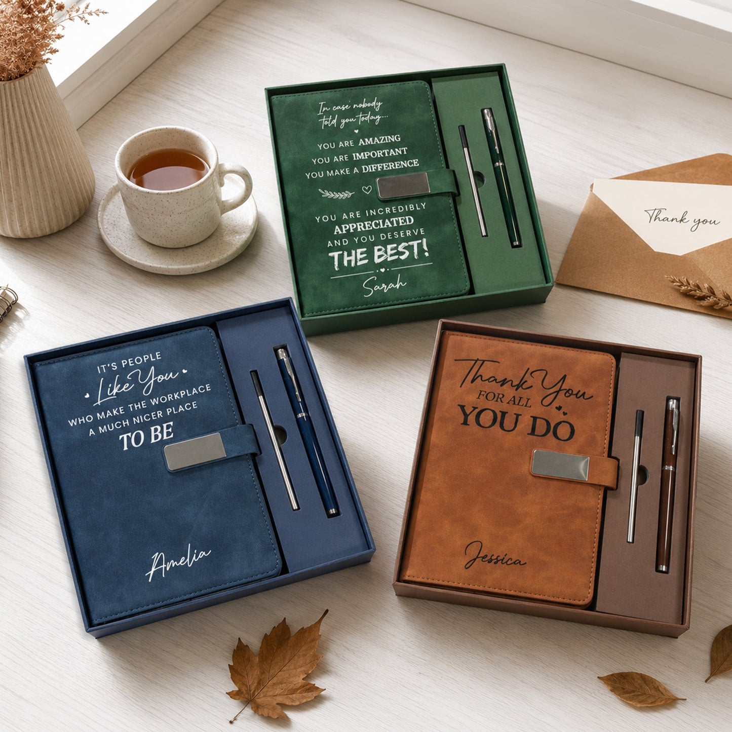 Inspirational Employee Appreciation Gifts Bulk - Personalized Notebook Set