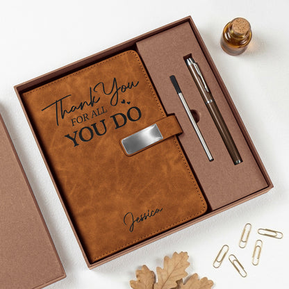 Inspirational Employee Appreciation Gifts Bulk - Personalized Notebook Set