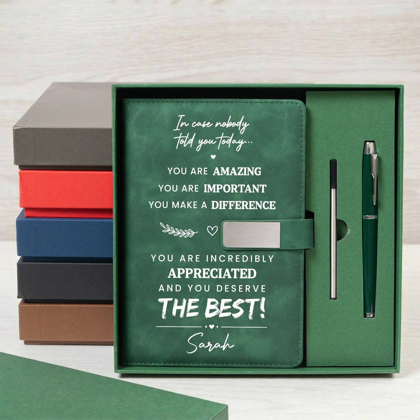 Inspirational Employee Appreciation Gifts Bulk - Personalized Notebook Set